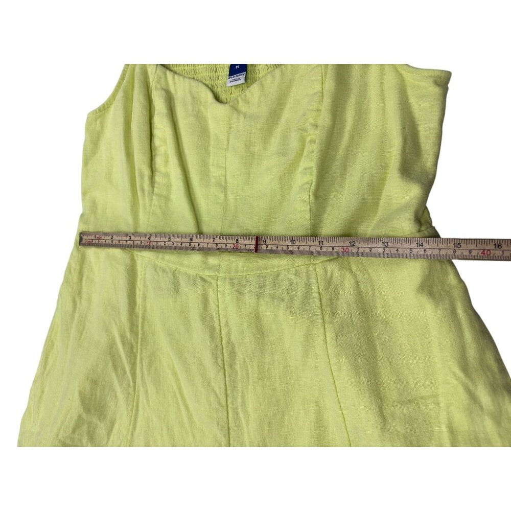 Old Navy Womens Yellow Linen Blend Sundress Sleeveless Smocked Back Size M - Picture 10 of 11